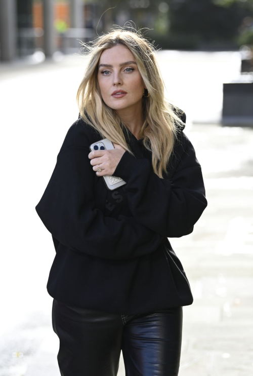 Perrie Edwards Flashing Engagement Ring in Manchester, October 2024 6