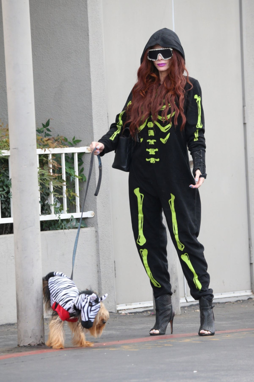 Phoebe Price in Skeleton Sweatsuit Heading to CVS in LA, October 2024