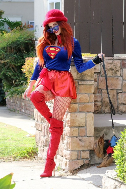 Phoebe Price in Supergirl Halloween Costume, October 2024 3