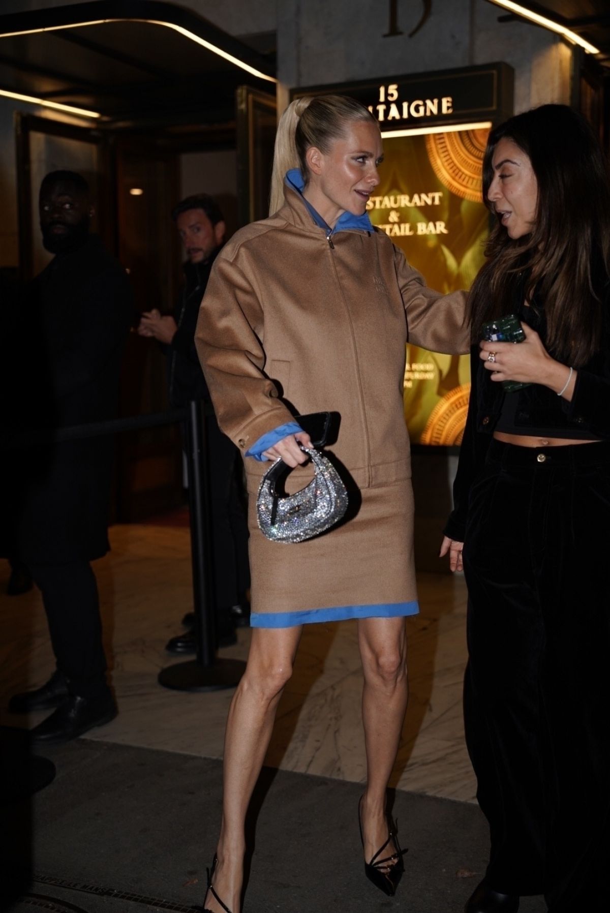 Poppy Delevingne Arrives at Miu Miu Dinner Party at Paris Fashion Week, October 2024