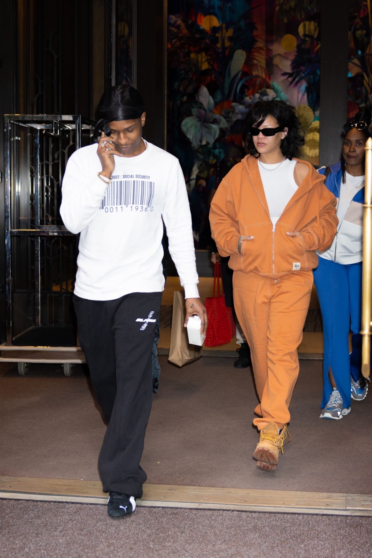 Rihanna and ASAP Rocky Leave Hotel New York, October 2024