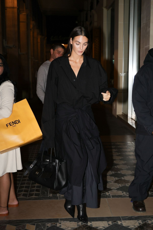 Vittoria Ceretti Arrives at Costes in Paris, September 2024 3