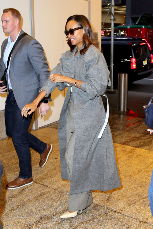 Zoe Saldana Arrives at CBS in New York October 2024 1