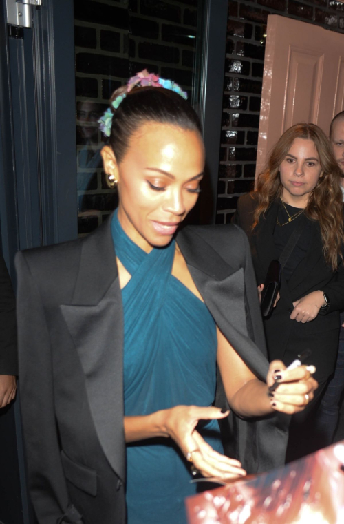 Zoe Saldana Leaves Emilia Perez After-Party, October 2024