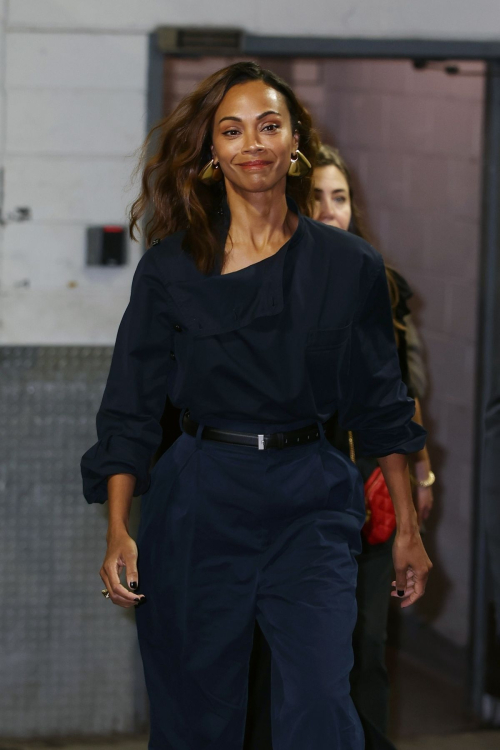 Zoe Saldana Leaves Emilia Perez Screening at Dolby Theater in New York, October 2024