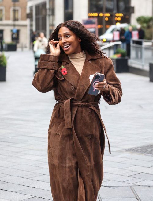 Alexandra Burke Arrives at Global Radio Studios London, Nov 2024