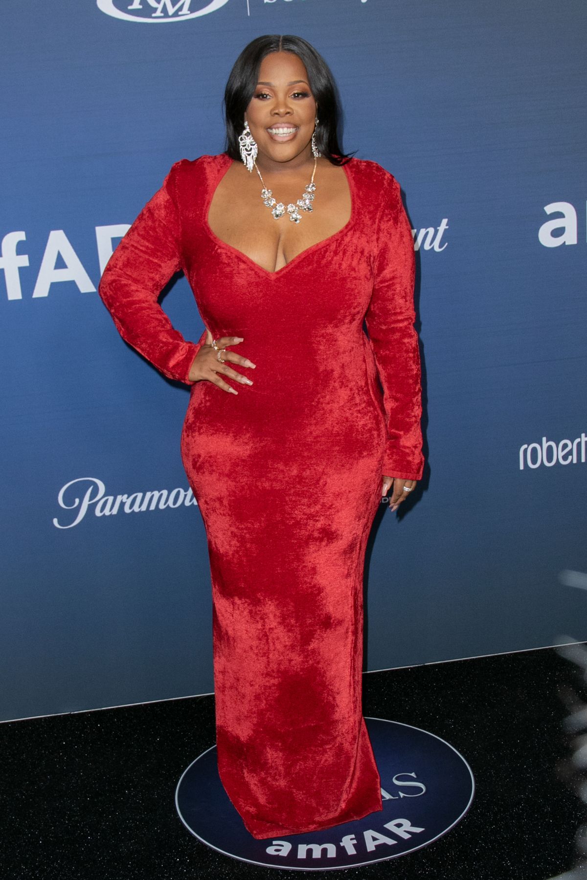 Amber Riley at amfAR Las Vegas Gala at Wynn Resort, November 2024