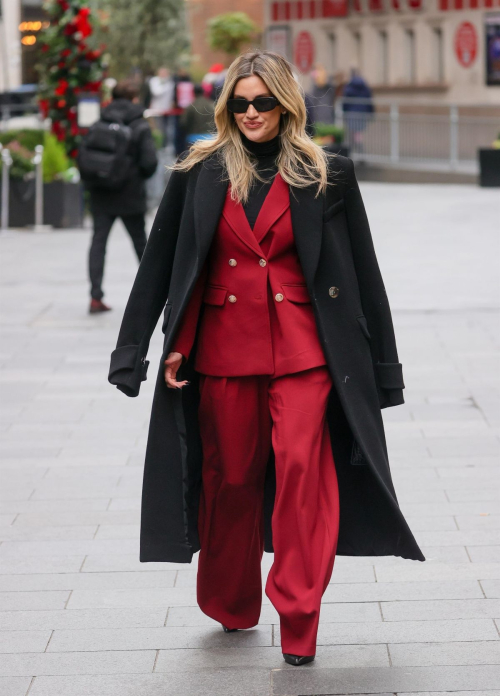 Ashley Roberts in Red Suit at Heart Radio, November 2024 6