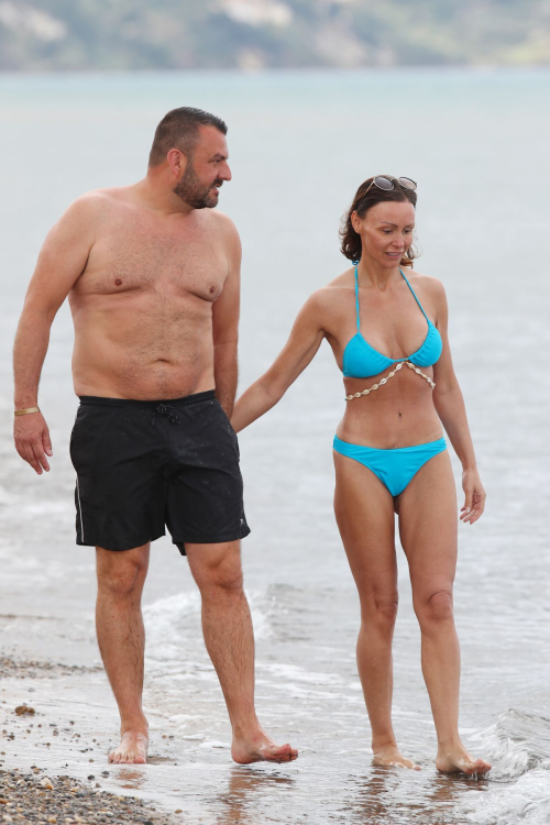 Chanelle Hayes in Blue Bikini on Greek Beach, November 2024 5