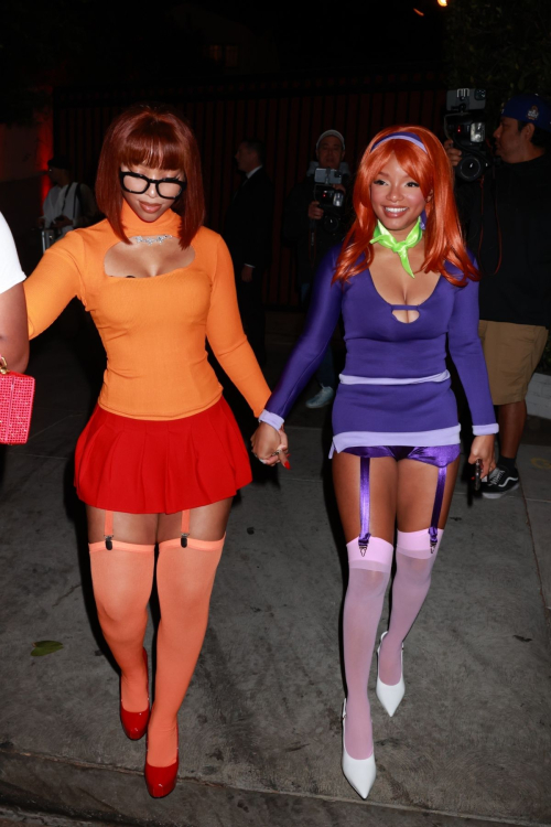 Chloe and Halle Bailey at Kendall Jenner's Halloween Bash in West Hollywood, October 2024