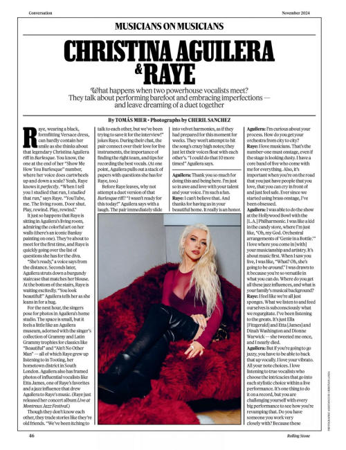 Christina Aguilera and Raye in Rolling Stone Magazine, November 2024 1