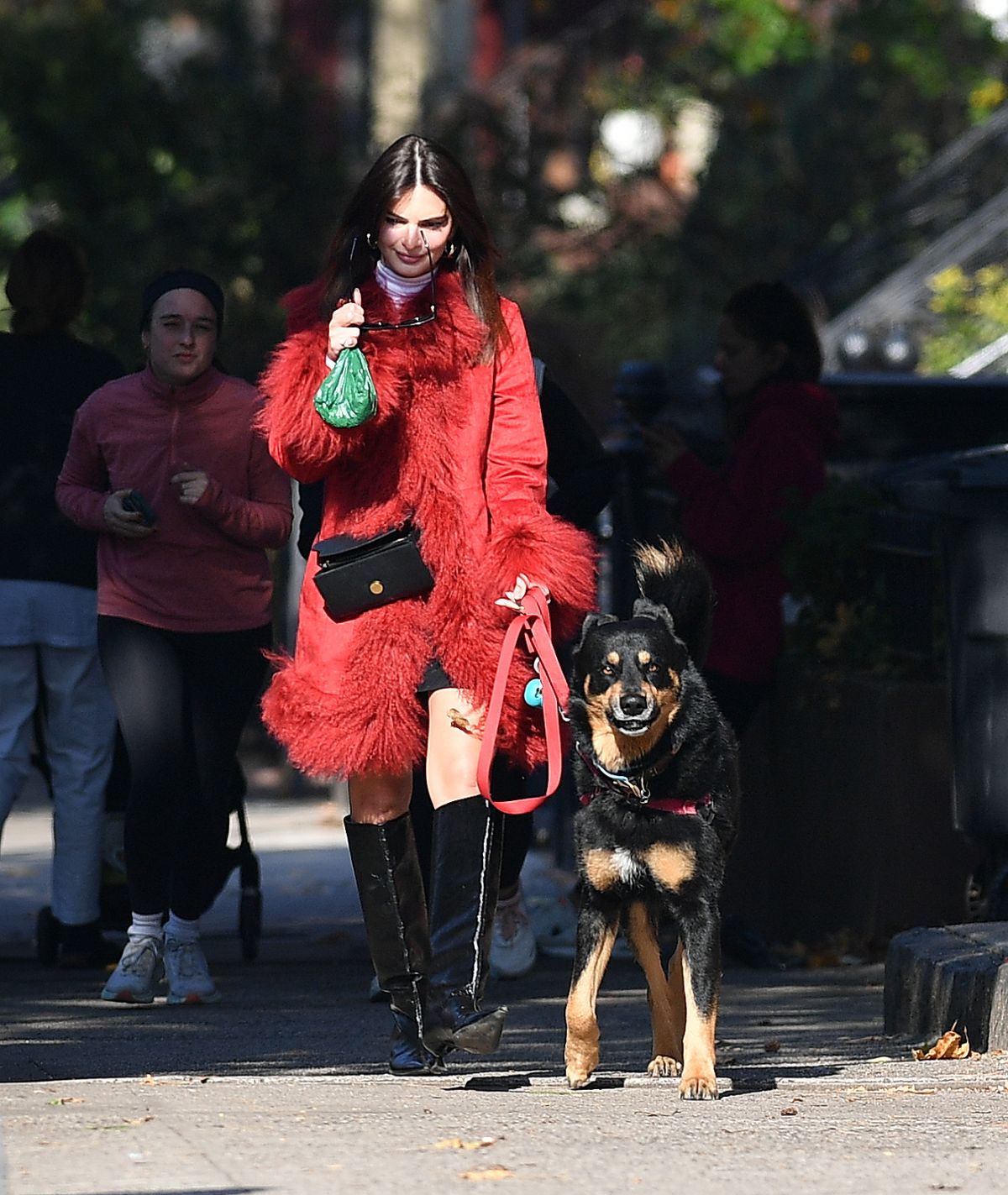 Emily Ratajkowski on Dog Walk New York, November 2024