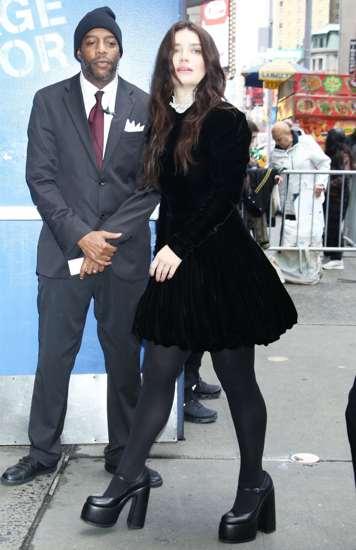 Eve Hewson Arrives at Good Morning America in New York, November 2024