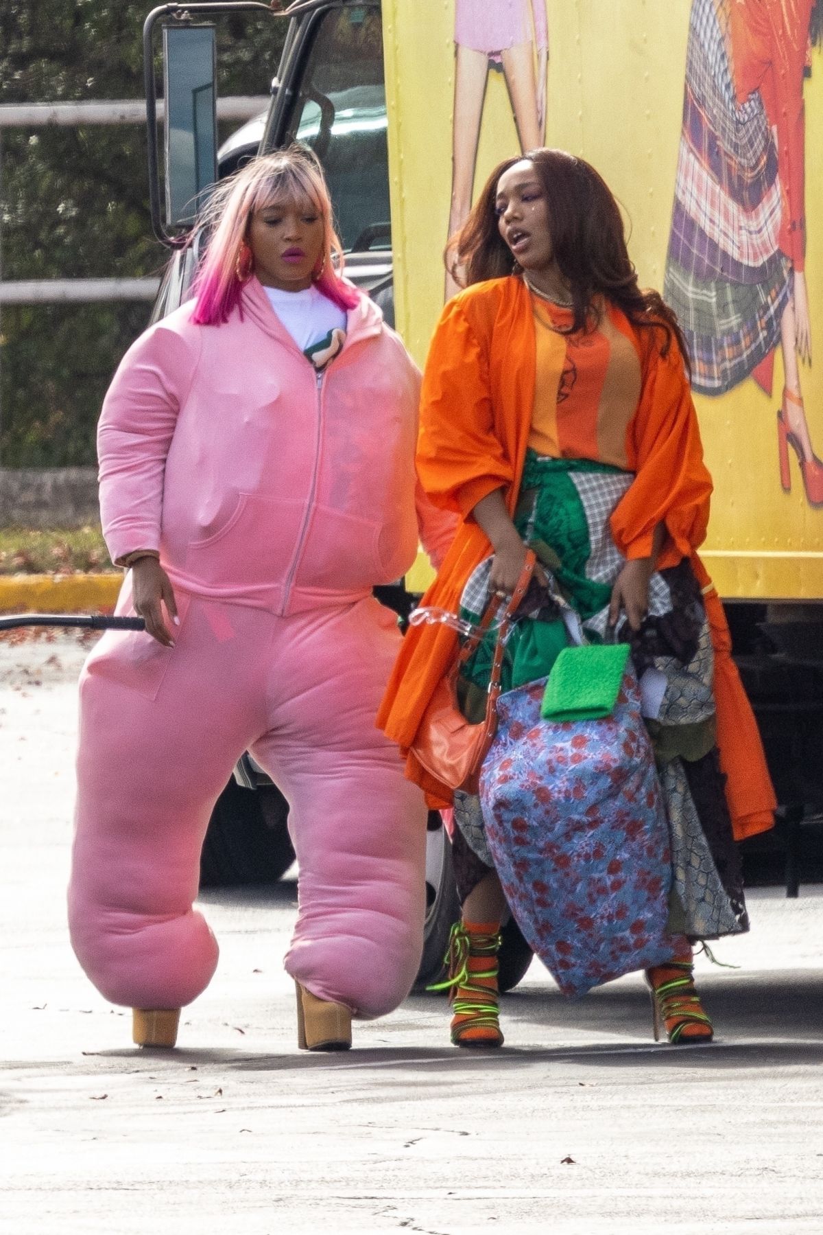 Keke Palmer and Naomi Ackie on Set of I Love Boosters, Oct 2024