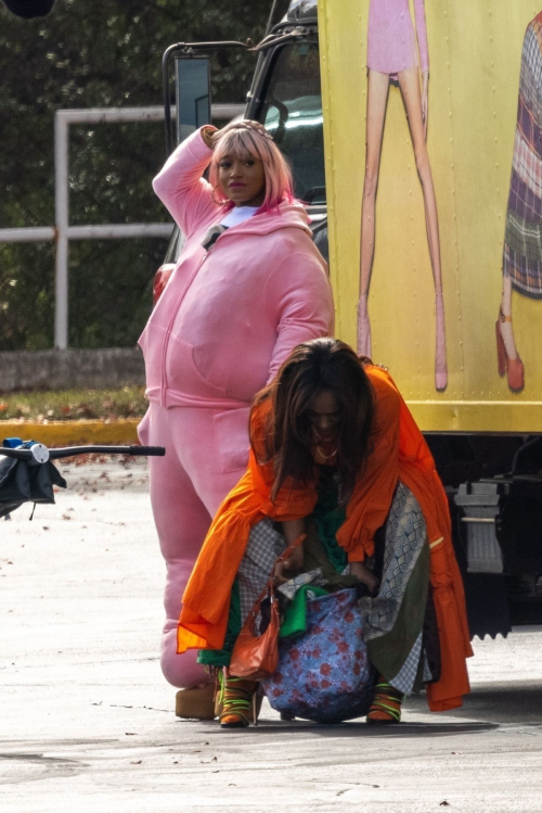 Keke Palmer and Naomi Ackie on Set of I Love Boosters, Oct 2024 1