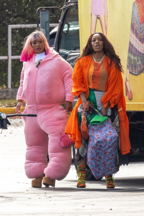 Keke Palmer and Naomi Ackie on Set of I Love Boosters, Oct 2024 4