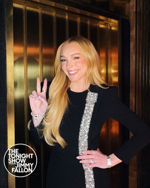 Lindsay Lohan at Tonight Show Starring Jimmy Fallon, November 2024 1