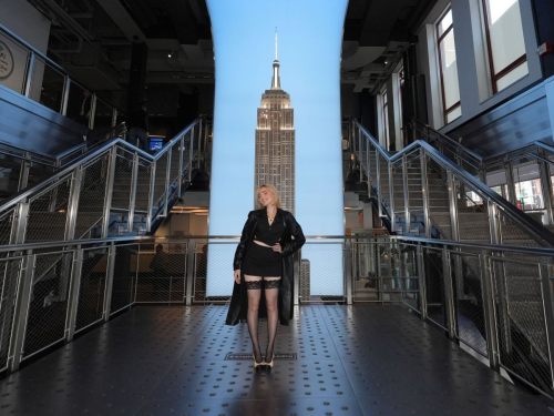 Meg Donnelly Visits Empire State Building, November 2024 3