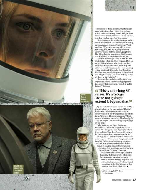 Rebecca Ferguson in SFX Magazine, December 2024 2