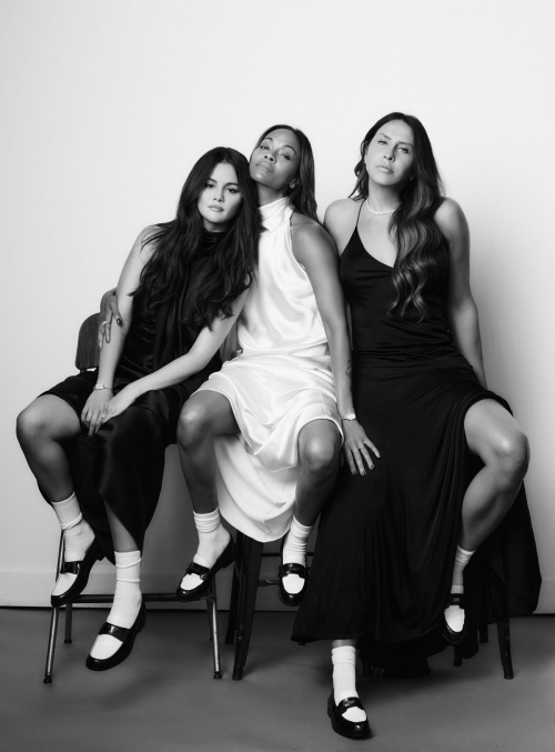 Selena Gomez, Zoe Saldana and Karla Sofia Gascon for Elle, Dec 2024/Jan 2025 4