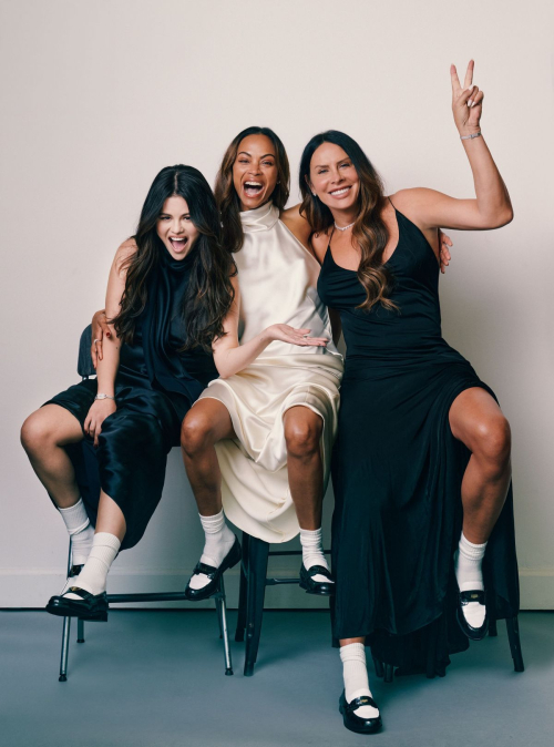 Selena Gomez, Zoe Saldana and Karla Sofia Gascon for Elle, Dec 2024/Jan 2025 5