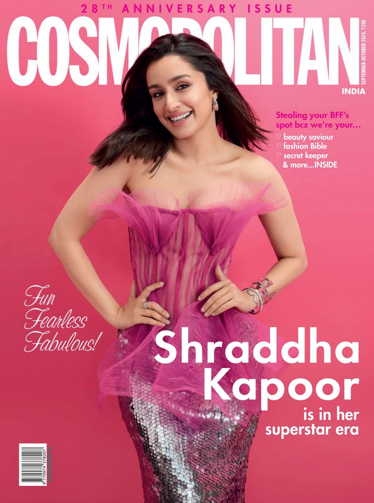 Shraddha Kapoor in Cosmopolitan India, September-October 2024