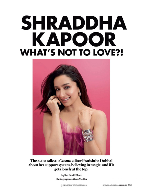 Shraddha Kapoor in Cosmopolitan India, September-October 2024 1