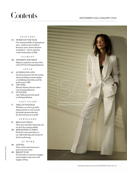 Victoria Beckham in Harper's Bazaar UK, Dec/Jan 2024-2025