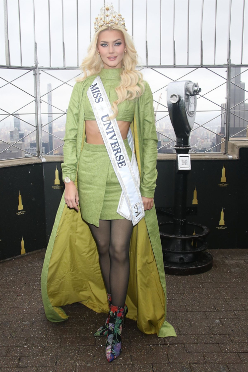 Victoria Kjaer Theilvig Miss Universe 2024 Lights Empire State Building, November 2024