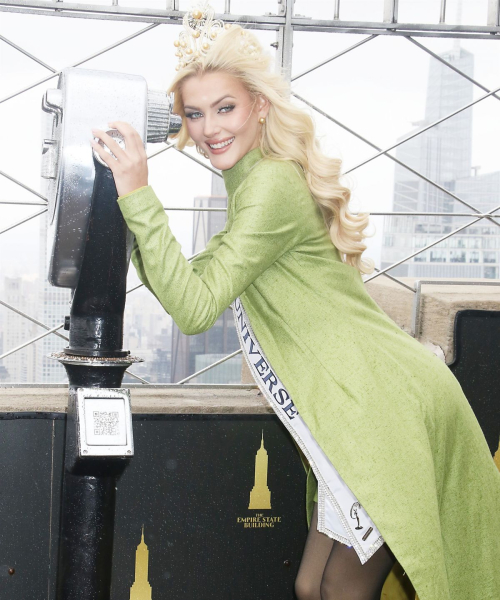 Victoria Kjaer Theilvig Miss Universe 2024 Lights Empire State Building, November 2024 1