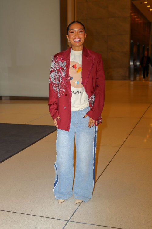 Yara Shahidi Arrives at SiriusXM Radio in New York, November 2024