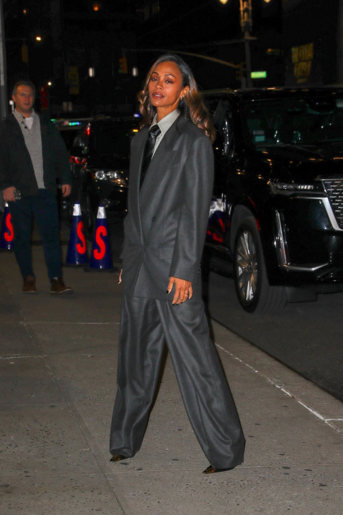 Zoe Saldana Arrives at Late Show with Stephen Colbert in New York, November 2024 2