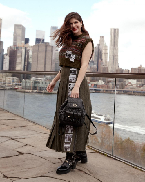 Alexandra Daddario for Dior Caro Bag, December 2024 3