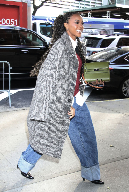 Alyah Chanelle Scott Arrives at Drew Barrymore Show in New York, December 2024 4