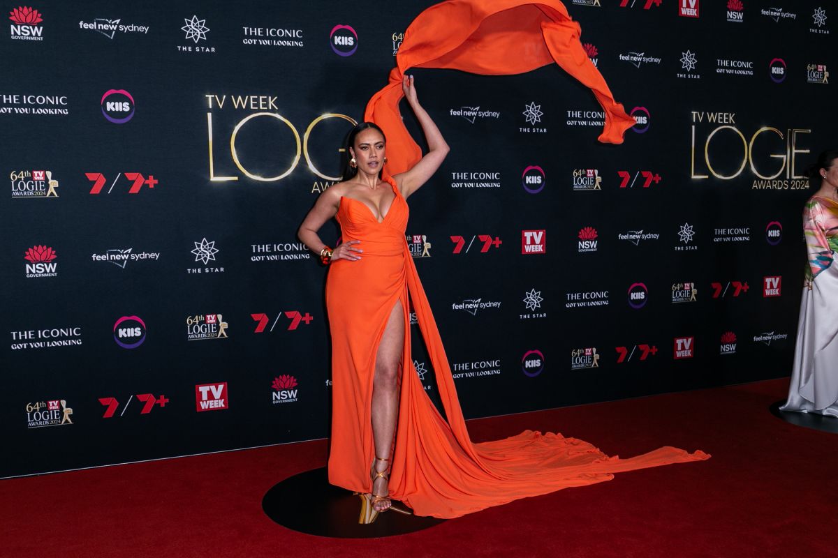 Angelina Thomson at 64th TV WEEK Logie Awards in Sydney, August 2024