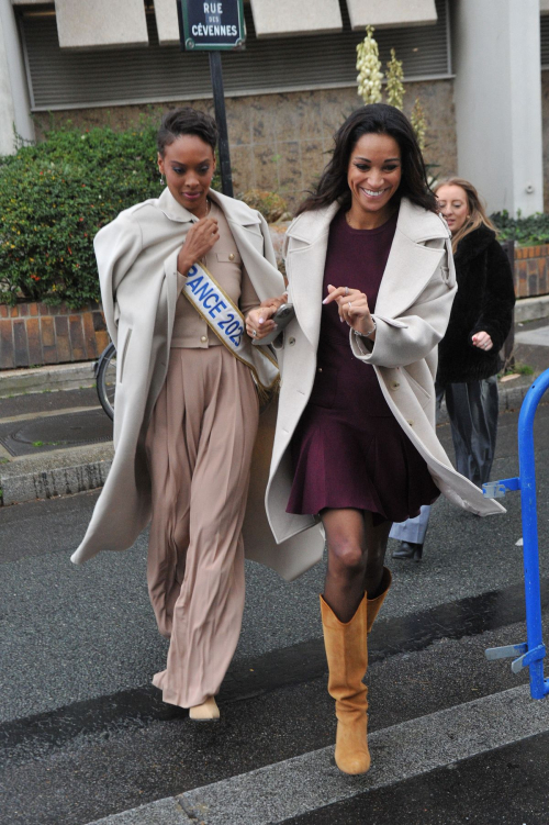 Angelique Angarni-Filopon and Cindy Fabre Arrive in Paris, December 2024