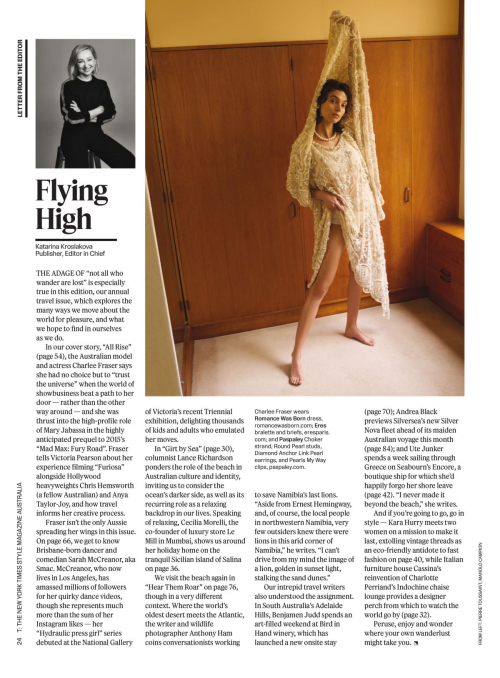 Charlee Fraser in The New York Times Style Magazine Australia, December 2024 13