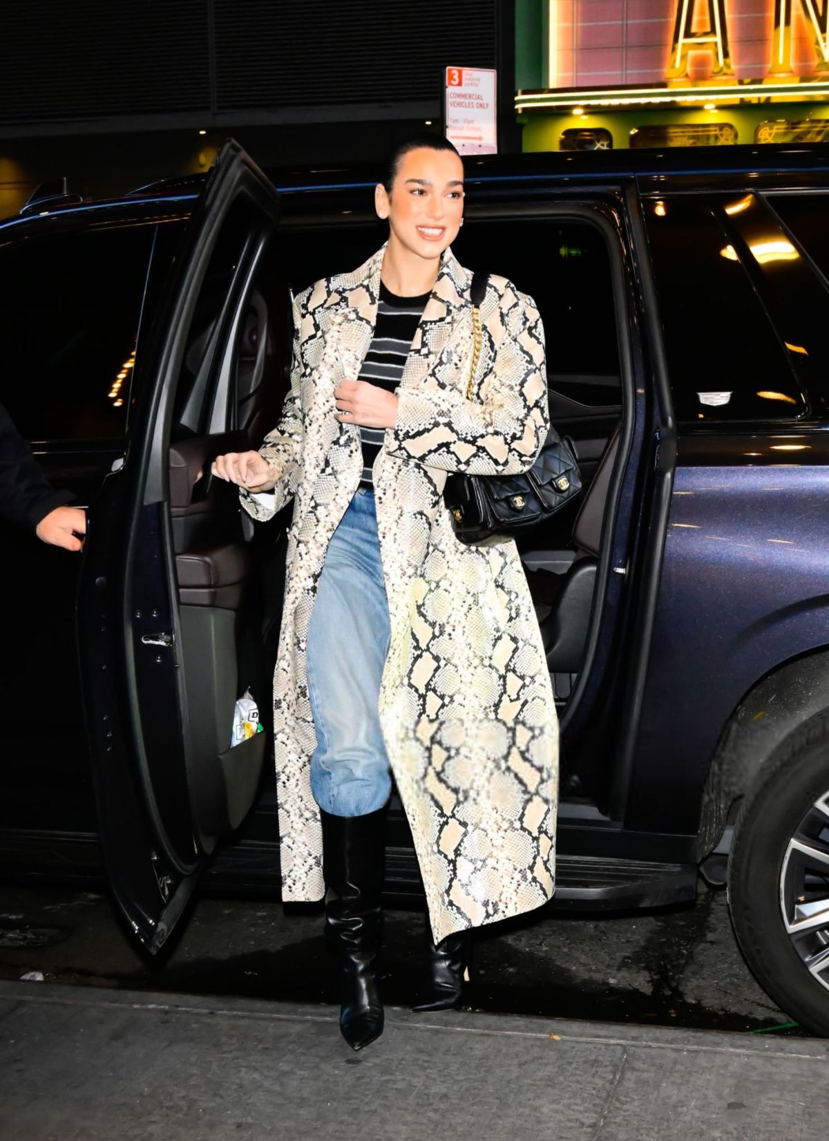 Dua Lipa Arrives at CBS Studios in New York City, December 2024