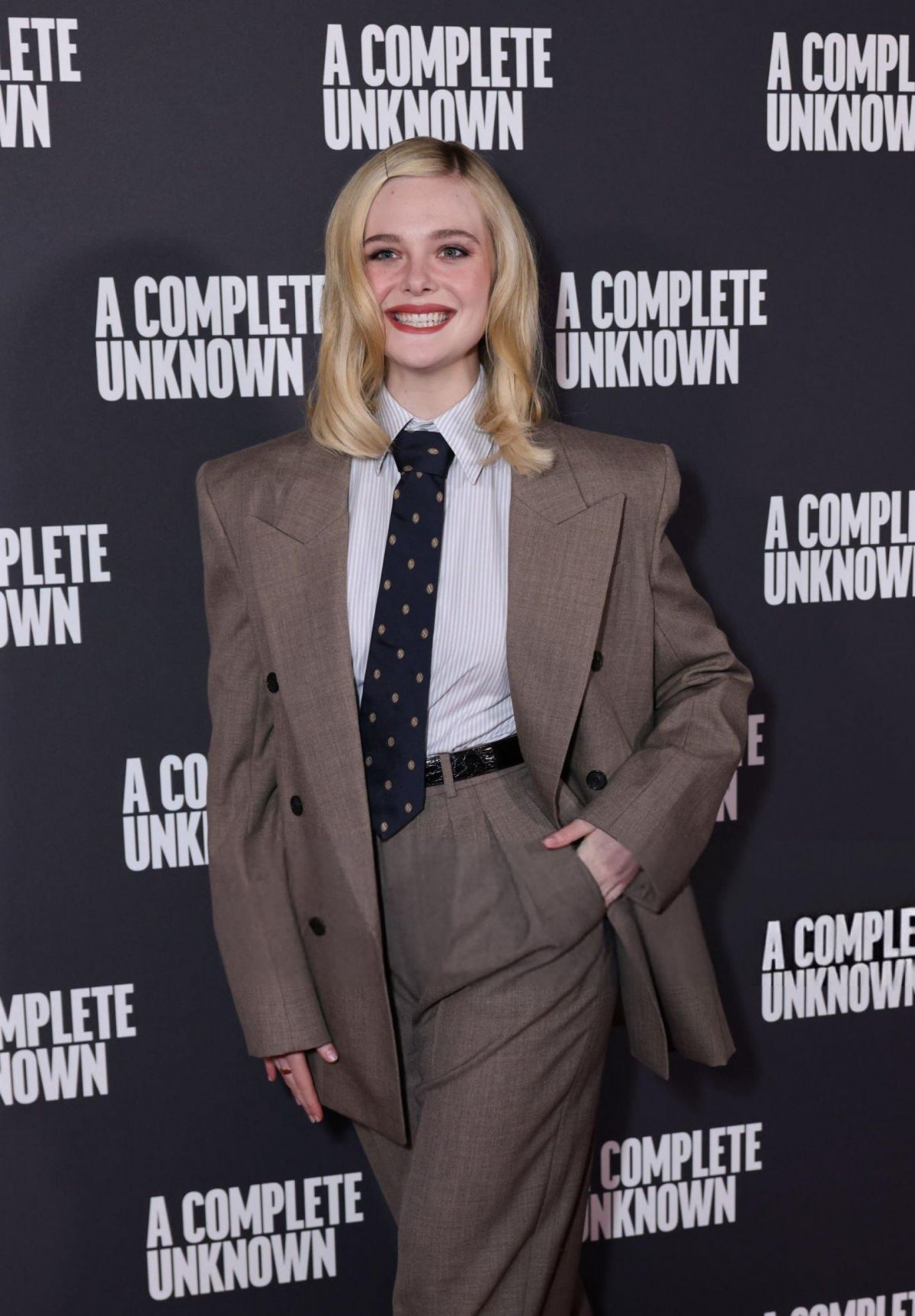 Elle Fanning at A Complete Unknown Photocall in London, December 2024