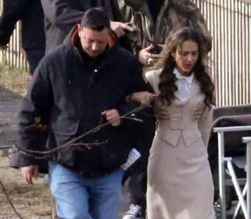 Jessica Alba and Michele Morrone on the Set of Maserati, December 2024​ 9