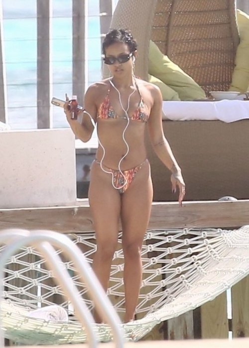 Karrueche Tran in Bikini on Vacation in Cancun, December 2024