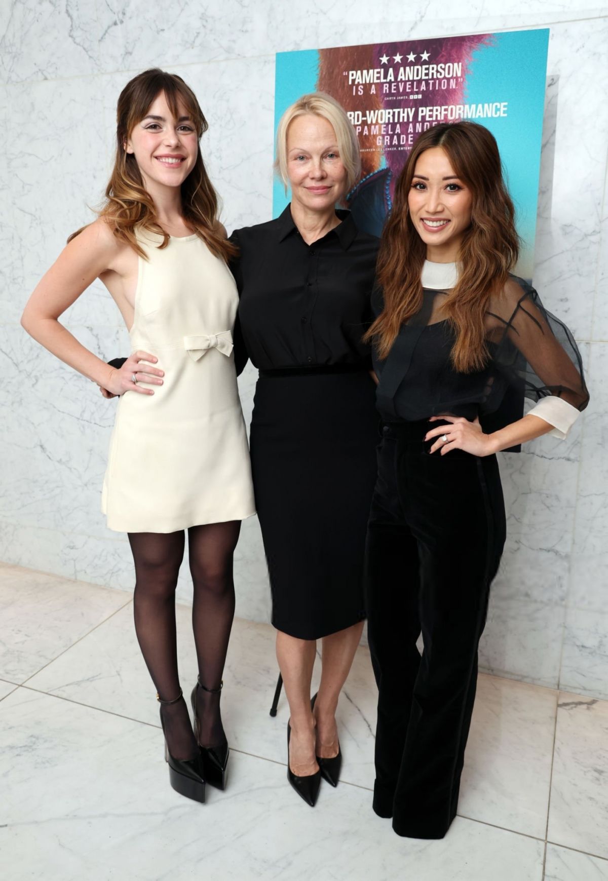 Kiernan Shipka, Pamela Anderson, and Brenda Song at Screening, December 2024