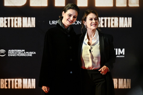 Maria Mainetti and Elena Sofia Ricci at Better Man Premiere, December 2024 1