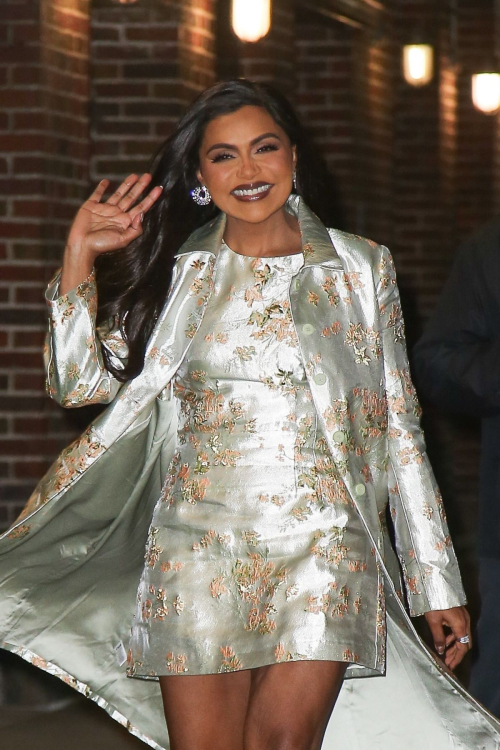 Mindy Kaling Arrives at Late Show with Stephen Colbert in New York, December 2024 4