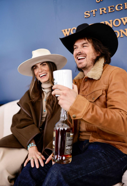 Nikki Reed and Ian Somerhalder at Snow Polo Championships, December 2024