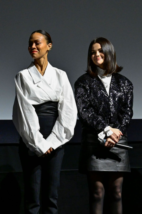 Selena Gomez and Zoe Saldana at MoMA Screening, December 2024