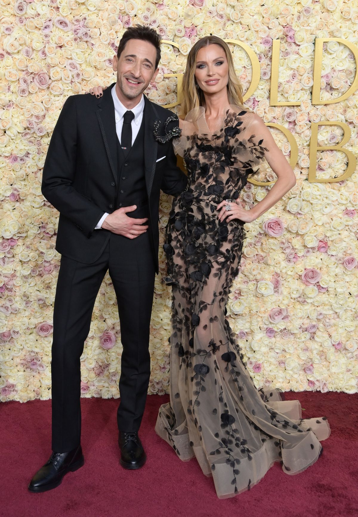 Georgina Chapman and Adrien Brody Celebrate at Golden Globes, January 2025