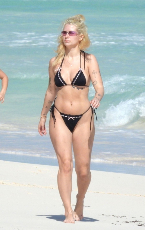 Lottie Moss in Bikini at Beach in Tulum, January 2025