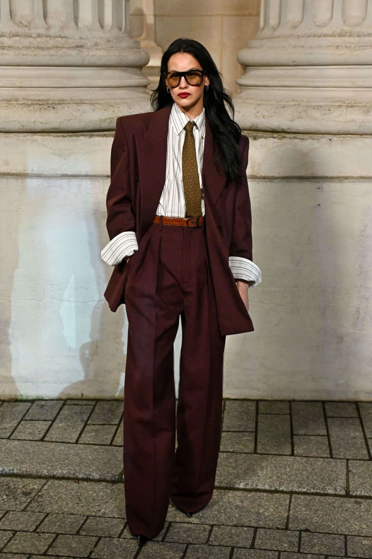 Milena Smit at Saint Laurent Menswear Show, January 2025