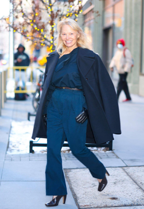 Pamela Anderson Spotted in Hudson Square, January 2025